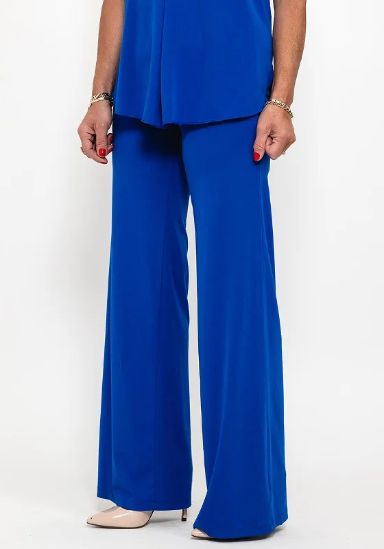 Capri pants for women in springSeventy1 Slim Fitting Wide Trousers, Royal Blue