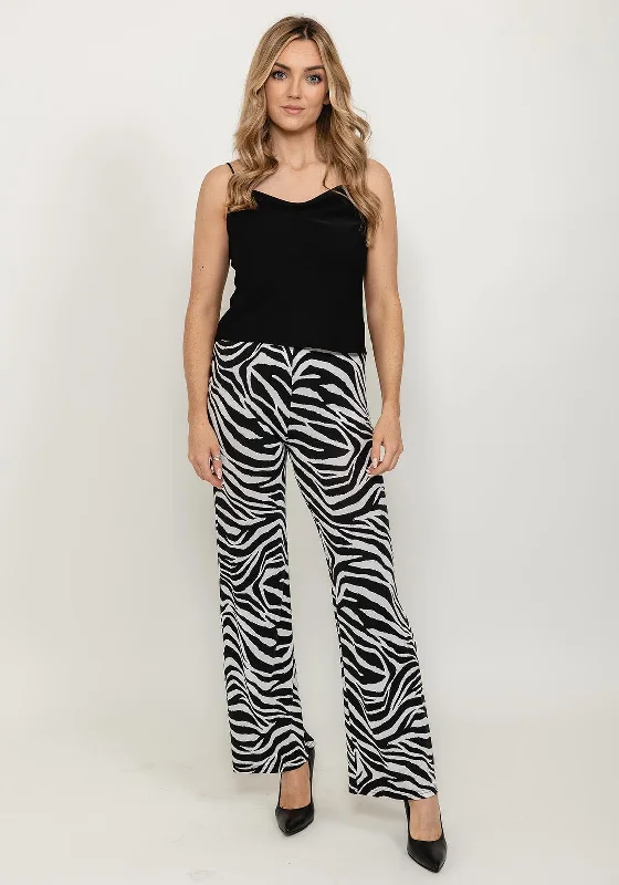 Casual straight leg jeans for women to wear dailySeventy1 Zebra Casual Trousers, Black & White