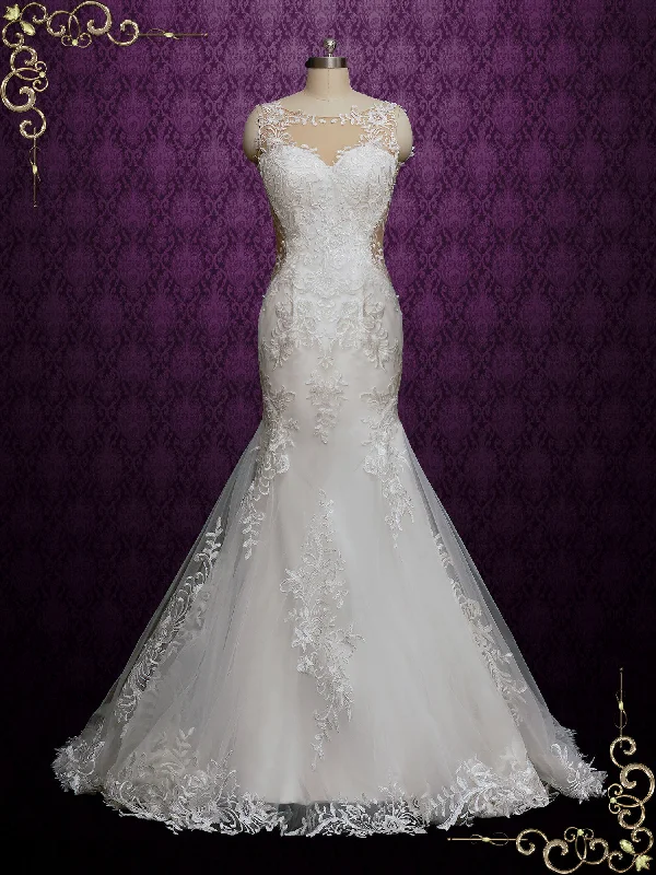 Disney - princess - inspired wedding dressSexy Lace Wedding Dress with Open Back FLEUR