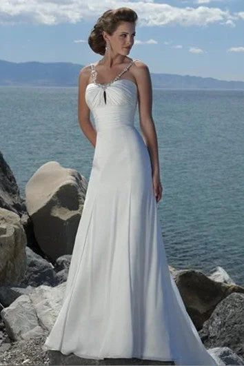 Beach - appropriate short wedding dresssheath Empire Spaghetti Straps Chiffon Beach Wedding Dress Beach - appropriate short wedding dresssheath Empire Spaghetti Straps Chiffon Beach Wedding Dress