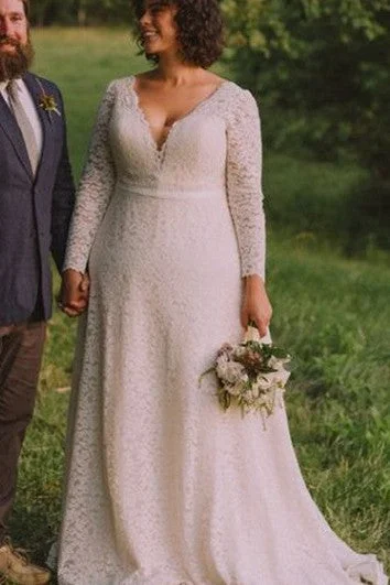 Colorful non - white wedding dress for a bold brideSimple A Line Lace Floor-length Long Sleeve Low-V Back Wedding Dress Colorful non - white wedding dress for a bold brideSimple A Line Lace Floor-length Long Sleeve Low-V Back Wedding Dress