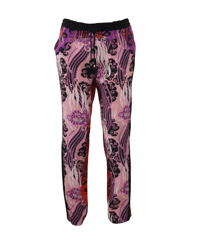 Polyester blend wide leg pants for women in a durable and stylish styleSpace Print Pant
