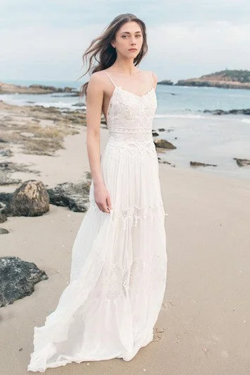 Sweetheart - neckline ball gown wedding dressSpaghetti Sleeveless Chiffon Beach Boho Wedding Dress Sweetheart - neckline ball gown wedding dressSpaghetti Sleeveless Chiffon Beach Boho Wedding Dress