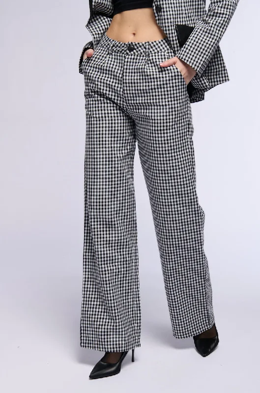 Bootcut pants for women to pair with bootsTHE ONE GINGHAM TROUSER