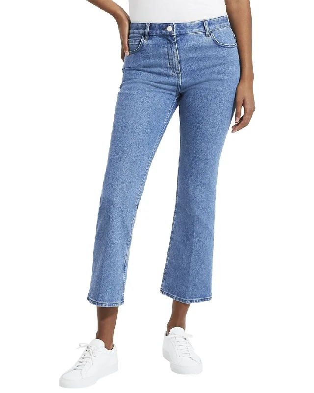 Patchwork wide leg pants for women in a creative and unique styleTheory Kick Pant