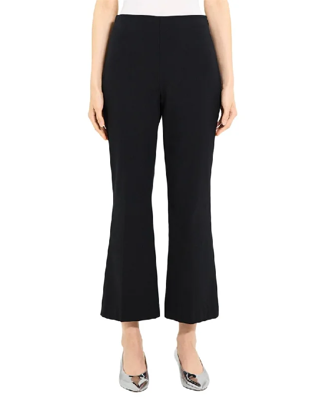 Houndstooth wide leg pants for women in a statement styleTheory Kick Wool-Blend Pant