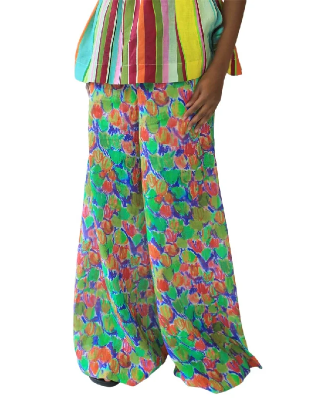 Culottes with side pockets for women in a functional and stylish styleTracy Reese Linen Palazzo Pant