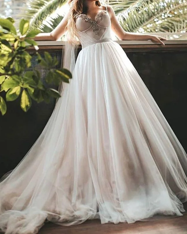 Ruffled - skirt wedding dress for a romantic lookTulle Princess Wedding Dress Sweetheart Corset Pearl Beaded Ruffled - skirt wedding dress for a romantic lookTulle Princess Wedding Dress Sweetheart Corset Pearl Beaded