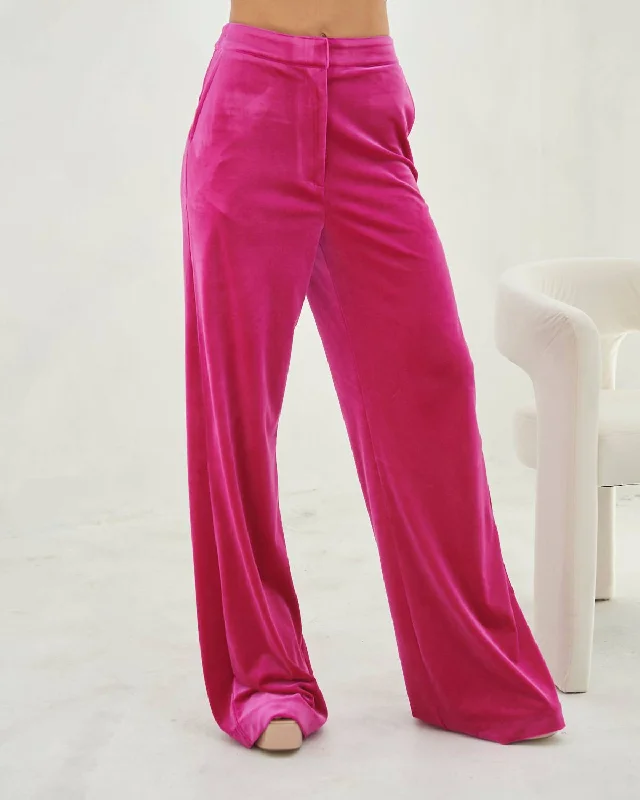 Elastic waist palazzo pants for plus size womenVanna Pants In Hot Pink