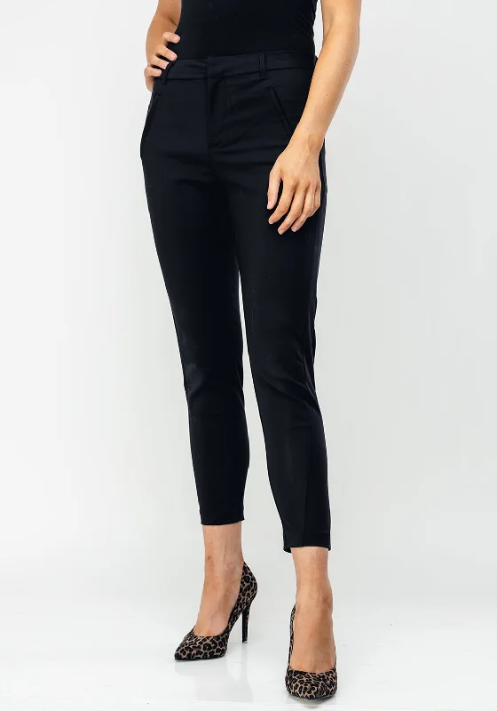 Linen blend jogger pants for women in comfortVero Moda Victoria Ankle Fit Skinny Trousers, Black