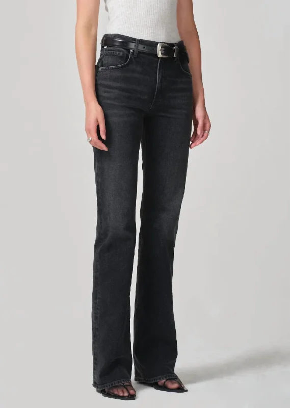 High waisted bootcut pants with belt loops for women in a flattering and adjustable styleVidia Mid Rise Boot In Stormy High waisted bootcut pants with belt loops for women in a flattering and adjustable styleVidia Mid Rise Boot In Stormy