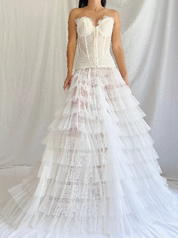 Plus - size mermaid wedding dressVintage 1950s Tulle Skirt with Bustier - XS