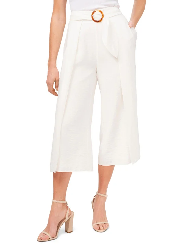 Ankle - length pants for women in a versatile styleWomens Belted Crop Wide Leg Pants Ankle - length pants for women in a versatile styleWomens Belted Crop Wide Leg Pants