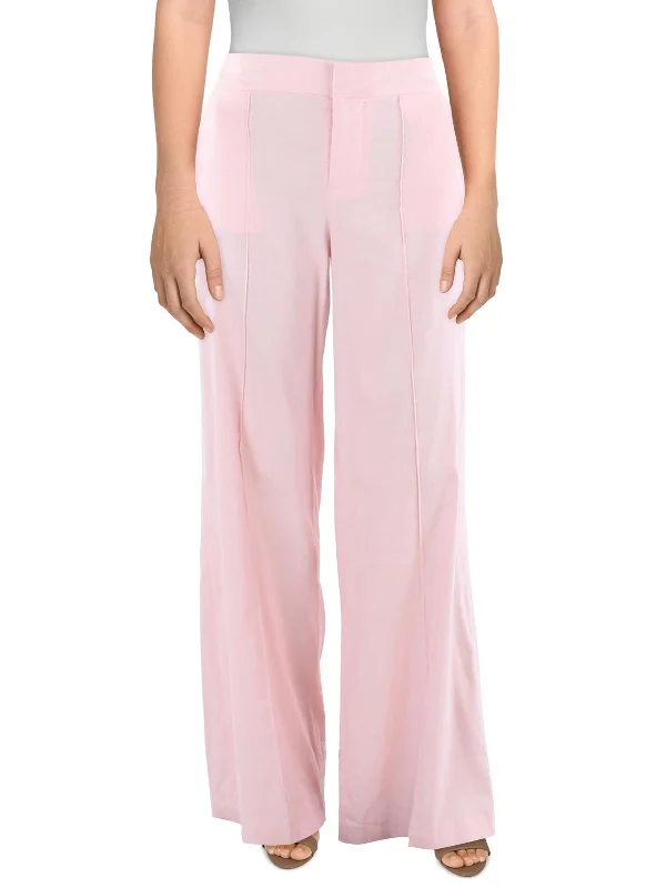 Paisley print pants for women in an exotic styleWomens High Rise Pintuck Wide Leg Pants