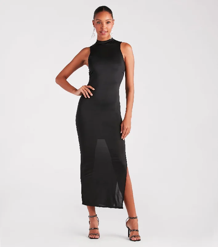 Dresses with Sequined Geometric Shapes for Ladies' Modern and Stylish LookCurve Allure Mock Neck Maxi Dress Dresses with Sequined Geometric Shapes for Ladies' Modern and Stylish LookCurve Allure Mock Neck Maxi Dress
