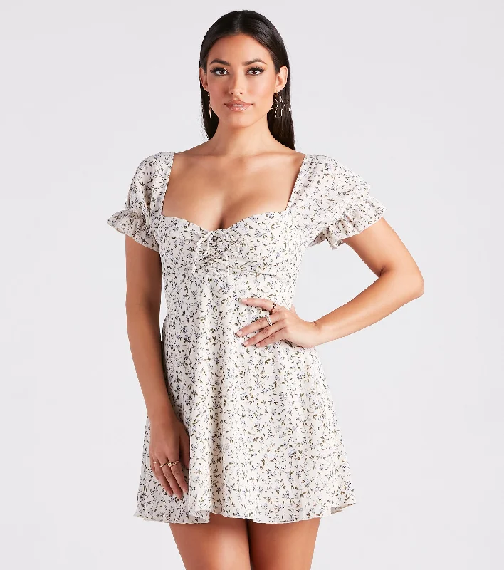 Dresses with Asymmetric Hem for Ladies' Unique StyleCute View Ditsy Floral Chiffon Skater Dress Dresses with Asymmetric Hem for Ladies' Unique StyleCute View Ditsy Floral Chiffon Skater Dress