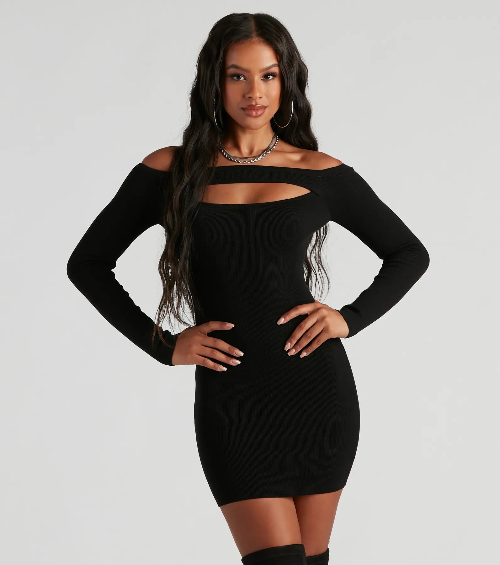 Dresses with Lace Insertions on the Skirt for Ladies' Feminine and Elegant LookLeave Em' Breathless Sweater Dress Dresses with Lace Insertions on the Skirt for Ladies' Feminine and Elegant LookLeave Em' Breathless Sweater Dress