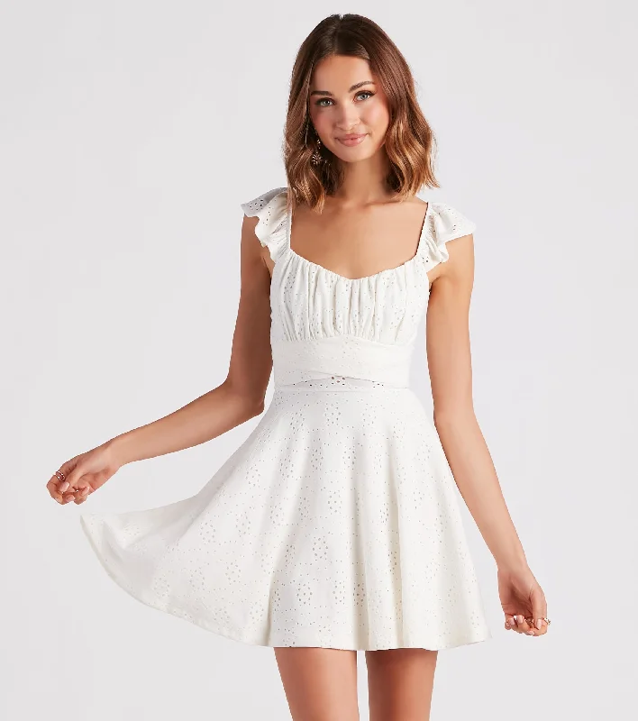 Dresses with Embroidered Birds and Sequined Floral Motifs and Satin and Lace Combo for Ladies' Nature Inspired and Romantic LookMade You Flirt Lace Skater Dress Dresses with Embroidered Birds and Sequined Floral Motifs and Satin and Lace Combo for Ladies' Nature Inspired and Romantic LookMade You Flirt Lace Skater Dress