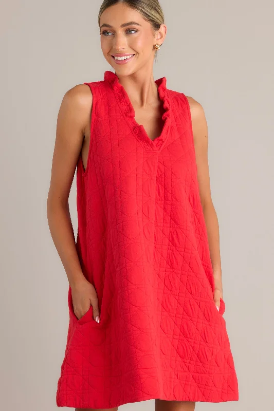 A Line Denim Dresses for Ladies with Button FrontMystic Jewels Red Quilted Mini Dress A Line Denim Dresses for Ladies with Button FrontMystic Jewels Red Quilted Mini Dress