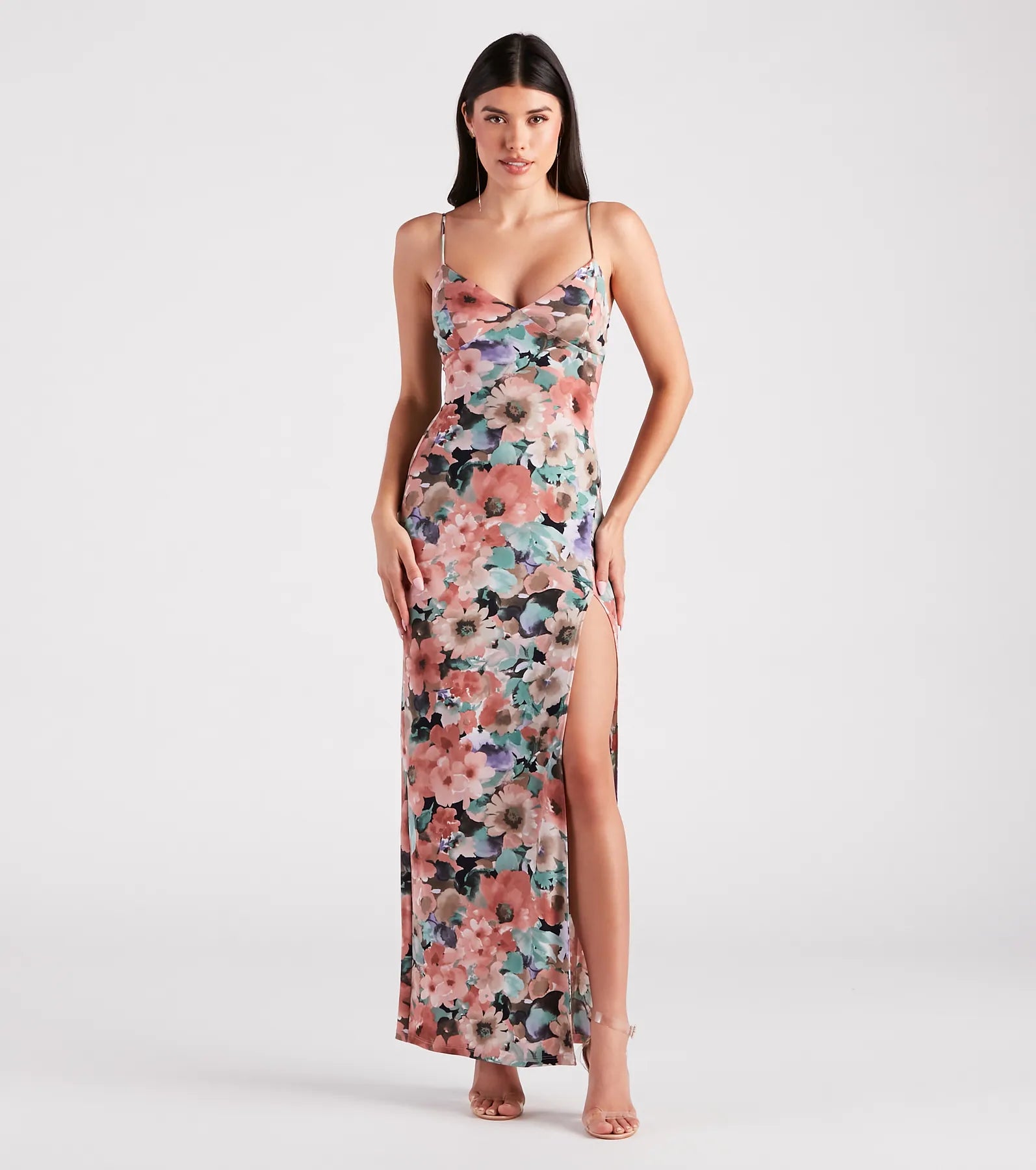 Dresses with Sheer Panels for Ladies' Sultry and Alluring LookPaint Me In Floral V-Neck Maxi Dress Dresses with Sheer Panels for Ladies' Sultry and Alluring LookPaint Me In Floral V-Neck Maxi Dress