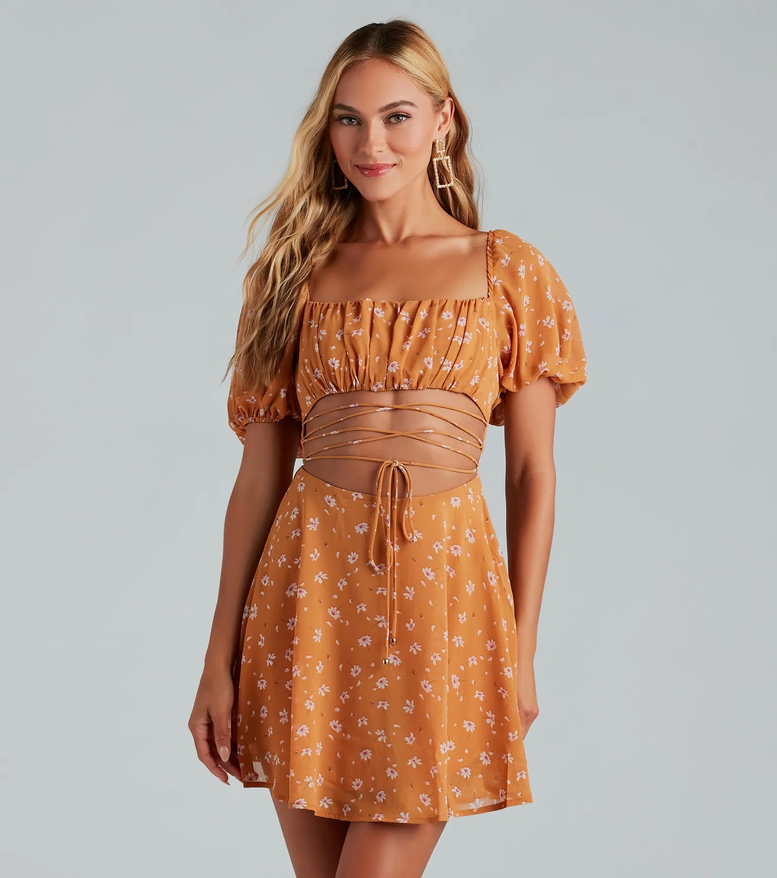 Dresses with Pleated Skirts and Lace Overlay for Ladies' Feminine and Timeless LookPicking Daisies Chiffon Strappy Skater Dress Dresses with Pleated Skirts and Lace Overlay for Ladies' Feminine and Timeless LookPicking Daisies Chiffon Strappy Skater Dress