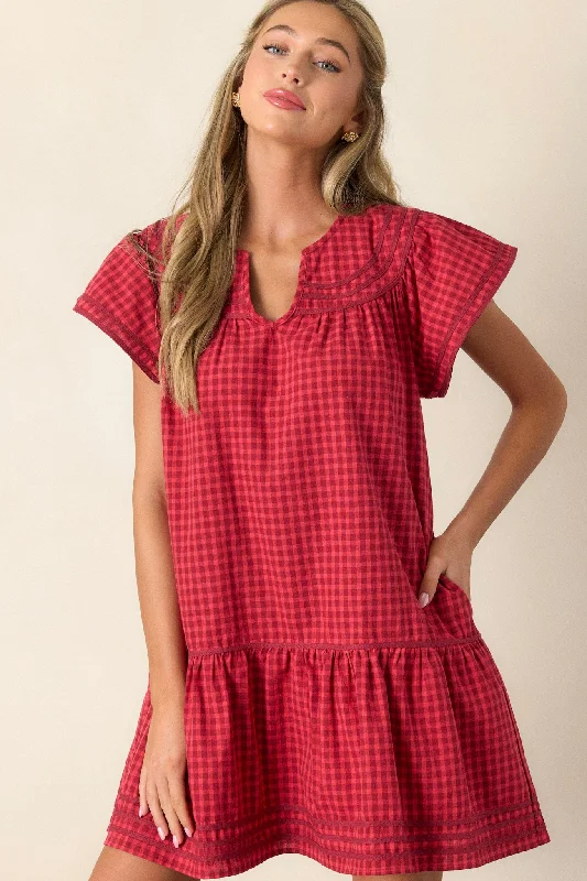 Organza Dresses with Sparkly Appliques for Ladies' Fairy Tale LookPicnic Day 100% Cotton Red Gingham Mini Dress Organza Dresses with Sparkly Appliques for Ladies' Fairy Tale LookPicnic Day 100% Cotton Red Gingham Mini Dress