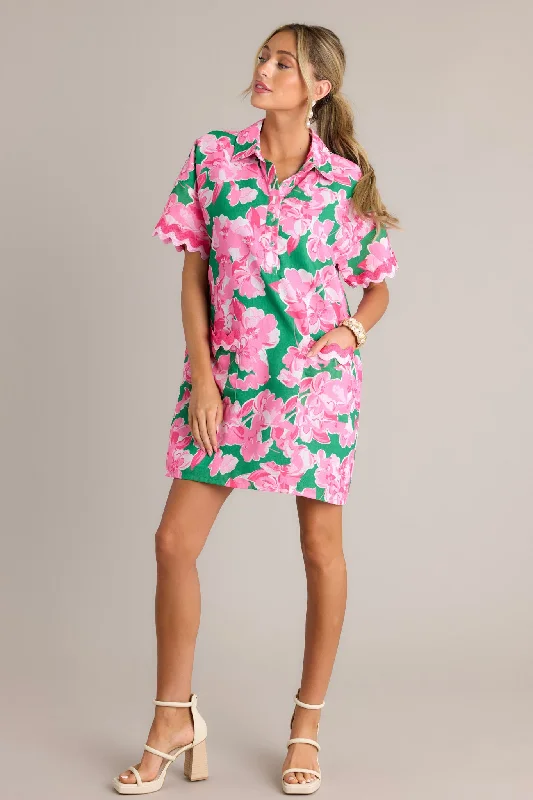 Dresses with Cut Out Details for Ladies' Bold and Fashionable LookSeaside Serenity Green Multi Floral Mini Shirt Dress Dresses with Cut Out Details for Ladies' Bold and Fashionable LookSeaside Serenity Green Multi Floral Mini Shirt Dress