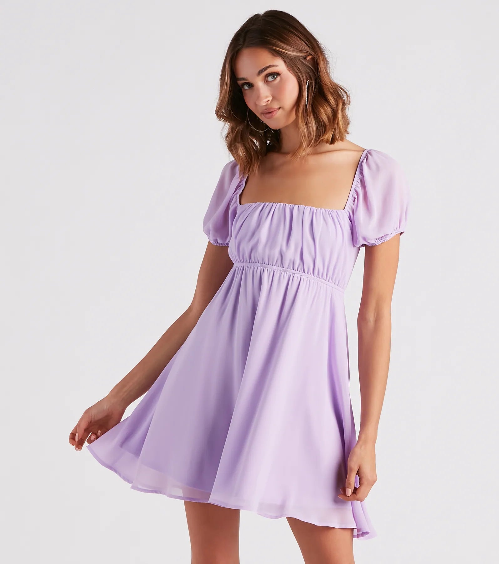 Dresses with Embroidered Tribal Patterns and Satin Sash for Ladies' Cultural and Glamorous LookSpring Forward Chiffon Puff Sleeve Skater Dress Dresses with Embroidered Tribal Patterns and Satin Sash for Ladies' Cultural and Glamorous LookSpring Forward Chiffon Puff Sleeve Skater Dress