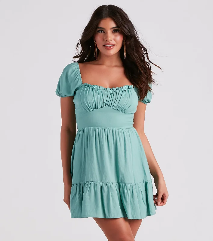 Wrap Style Polyester Dresses for Ladies' Versatile OutfitSweet Like Honey Linen Skater Dress Wrap Style Polyester Dresses for Ladies' Versatile OutfitSweet Like Honey Linen Skater Dress