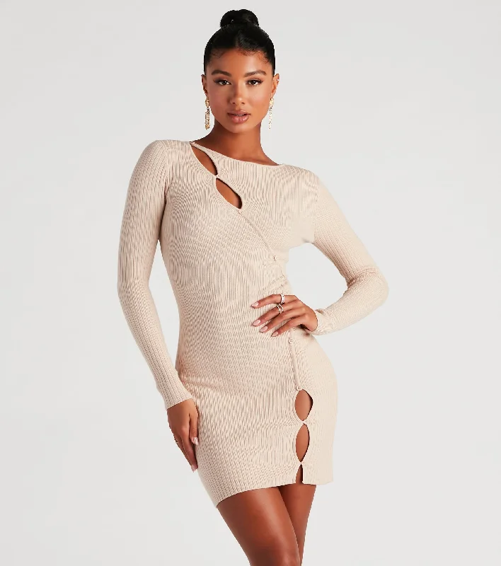 Dresses with Sequined Fringe for Ladies' Dazzling and Playful LookThe Hole Package Sweater Mini Dress Dresses with Sequined Fringe for Ladies' Dazzling and Playful LookThe Hole Package Sweater Mini Dress