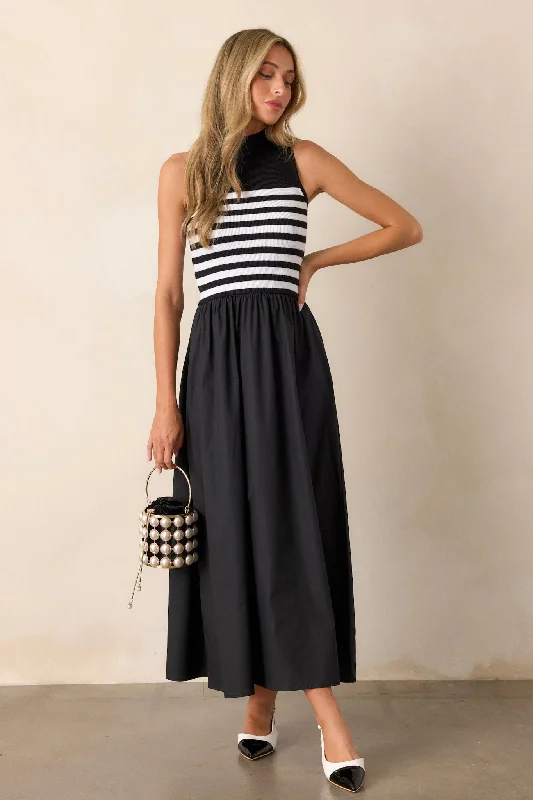 Dresses with Sequined Stripes for Ladies' Bold and Fashionable LookTimeless Treasures Black Sleeveless Striped Maxi Dress Dresses with Sequined Stripes for Ladies' Bold and Fashionable LookTimeless Treasures Black Sleeveless Striped Maxi Dress