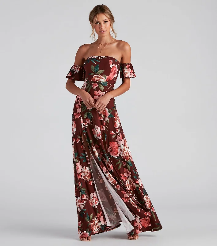 Ballroom Style Satin Dresses for Ladies' Special OccasionsTotal Beauty Floral Maxi Dress Ballroom Style Satin Dresses for Ladies' Special OccasionsTotal Beauty Floral Maxi Dress