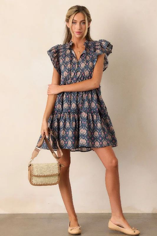 Dresses with Sequined Floral Motifs for Ladies' Elegant and Delicate LookWildflower Dreams 100% Cotton Dark Teal Floral Mini Dress Dresses with Sequined Floral Motifs for Ladies' Elegant and Delicate LookWildflower Dreams 100% Cotton Dark Teal Floral Mini Dress