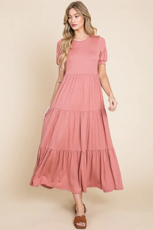 Off - the - Shoulder Maxi Dresses for Evening PartiesShort Sleeve Tiered Maxi Dress Off - the - Shoulder Maxi Dresses for Evening PartiesShort Sleeve Tiered Maxi Dress