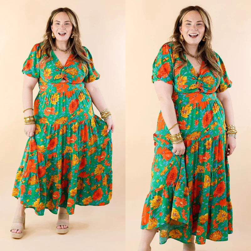 Maxi Dresses with Romantic Bows for a Feminine TouchBotanical Bliss Floral Tiered Maxi Dress in Green Maxi Dresses with Romantic Bows for a Feminine TouchBotanical Bliss Floral Tiered Maxi Dress in Green