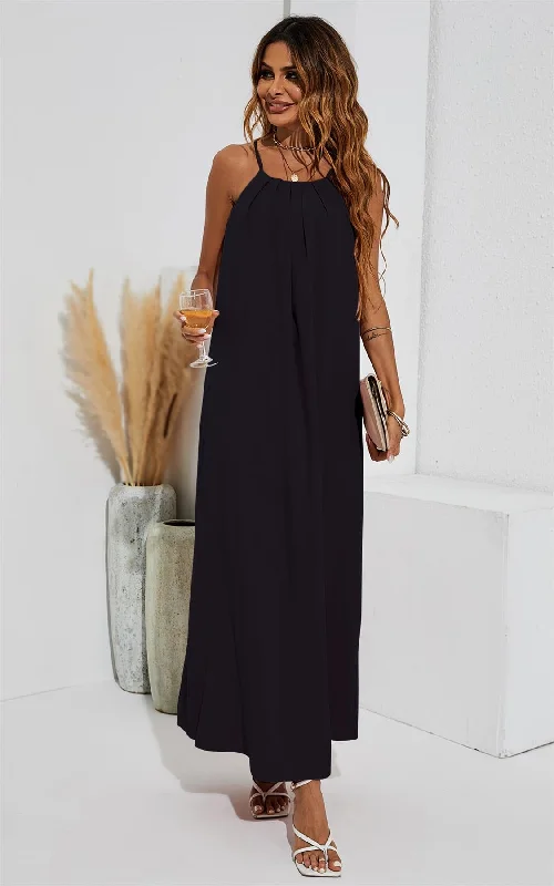 Delicate Pink Maxi Dresses for a Gentle LookCold Shoulder Maxi Dress In Black
