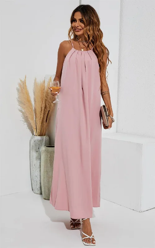 Maxi Dresses with Asymmetric Hemlines for a Modern AppealCold Shoulder Maxi Dress In Pink