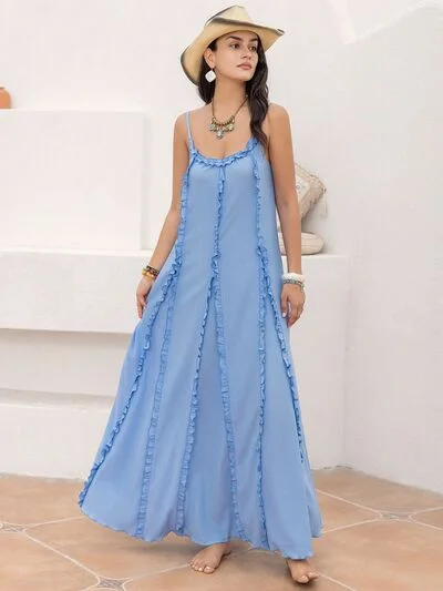 Maxi Dresses for High School Graduation CeremoniesFrill Scoop Neck Maxi Cami Dress
