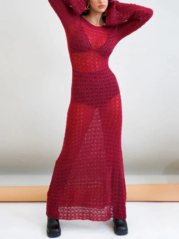 Luxurious Velvet Maxi Dresses for Winter GalasCrochet Hollow Backless Long Sleeve Cover Up Maxi Dress Luxurious Velvet Maxi Dresses for Winter GalasCrochet Hollow Backless Long Sleeve Cover Up Maxi Dress