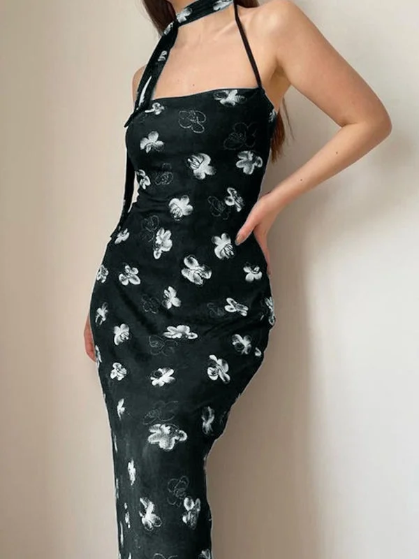 Maxi Dresses with Ethnic Embroidery for Cultural EventsBack Slit Velvet Halter Maxi Dress Maxi Dresses with Ethnic Embroidery for Cultural EventsBack Slit Velvet Halter Maxi Dress