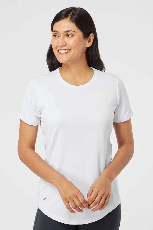 Women's T - shirt with a crocheted detailAdidas Womens UPF 50+ Short Sleeve Crewneck T-Shirt - White Women's T - shirt with a crocheted detailAdidas Womens UPF 50+ Short Sleeve Crewneck T-Shirt - White