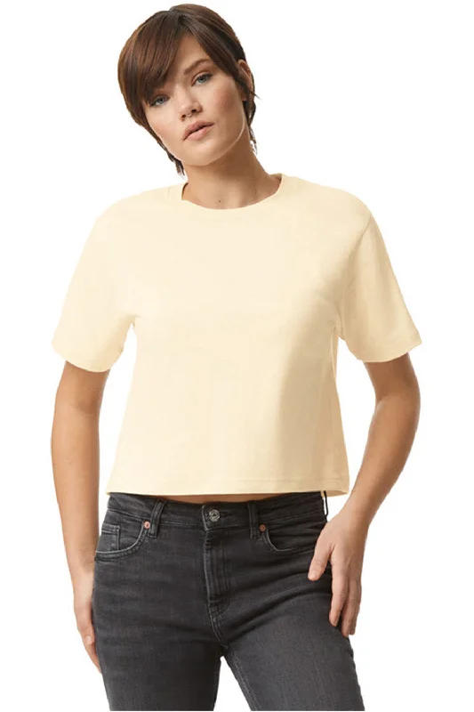 Women's T - shirt with a high - low hem and side slitsAmerican Apparel Womens Fine Jersey Boxy Short Sleeve Crewneck T-Shirt - Cream Women's T - shirt with a high - low hem and side slitsAmerican Apparel Womens Fine Jersey Boxy Short Sleeve Crewneck T-Shirt - Cream