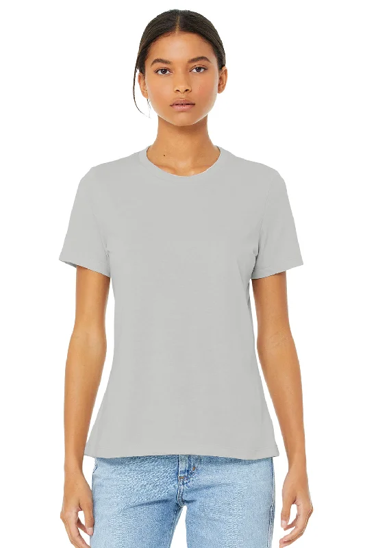 Women's off - the - shoulder T - shirt for a flirty lookBella + Canvas Womens CVC Short Sleeve Crewneck T-Shirt - Heather Silver Grey
