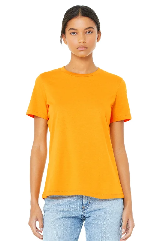 Plaid women's T - shirt for a preppy lookBella + Canvas Womens Relaxed Jersey Short Sleeve Crewneck T-Shirt - Gold Plaid women's T - shirt for a preppy lookBella + Canvas Womens Relaxed Jersey Short Sleeve Crewneck T-Shirt - Gold