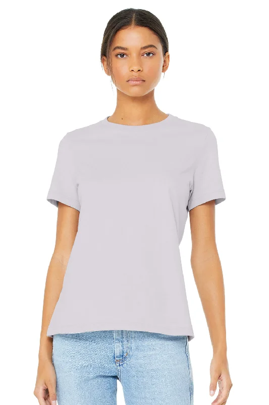 Button - up women's T - shirt in a pastel colorBella + Canvas Womens Relaxed Jersey Short Sleeve Crewneck T-Shirt - Lavender Purple Dust Button - up women's T - shirt in a pastel colorBella + Canvas Womens Relaxed Jersey Short Sleeve Crewneck T-Shirt - Lavender Purple Dust