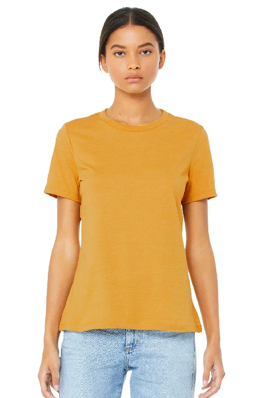 Scoop neck women's T - shirt for a casual lookBella + Canvas Womens Relaxed Jersey Short Sleeve Crewneck T-Shirt - Mustard Yellow Scoop neck women's T - shirt for a casual lookBella + Canvas Womens Relaxed Jersey Short Sleeve Crewneck T-Shirt - Mustard Yellow