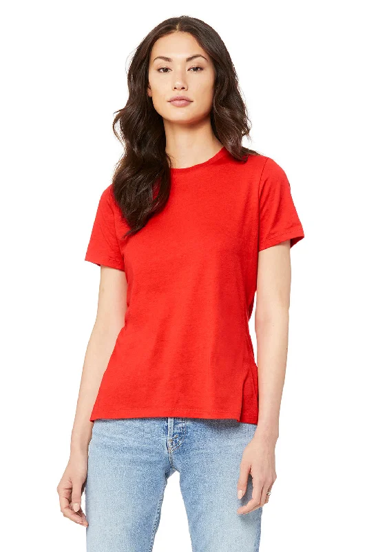 Women's wrap - style T - shirt for a customizable fitBella + Canvas Womens Relaxed Jersey Short Sleeve Crewneck T-Shirt - Poppy Red