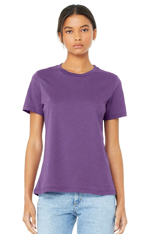 Chunky ribbed women's T - shirt for a textured lookBella + Canvas Womens Relaxed Jersey Short Sleeve Crewneck T-Shirt - Royal Purple