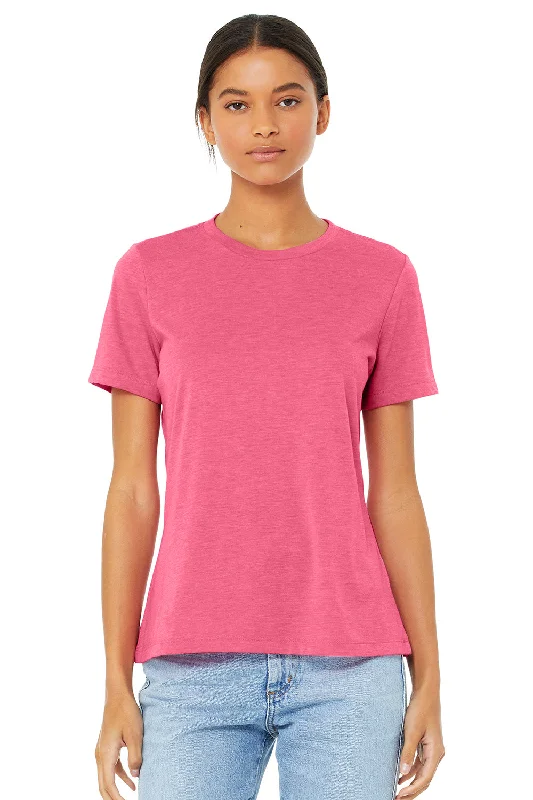 Cropped women's T - shirt to pair with high - waisted skirtsBella + Canvas Womens Short Sleeve Crewneck T-Shirt - Charity Pink