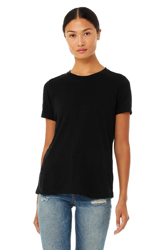 Plus size women's V - neck T - shirt for a flattering lookBella + Canvas Womens Short Sleeve Crewneck T-Shirt - Solid Black